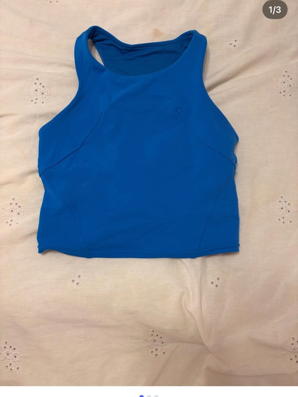 lululemon athletica Electric Blue High-Neck Crop Tank